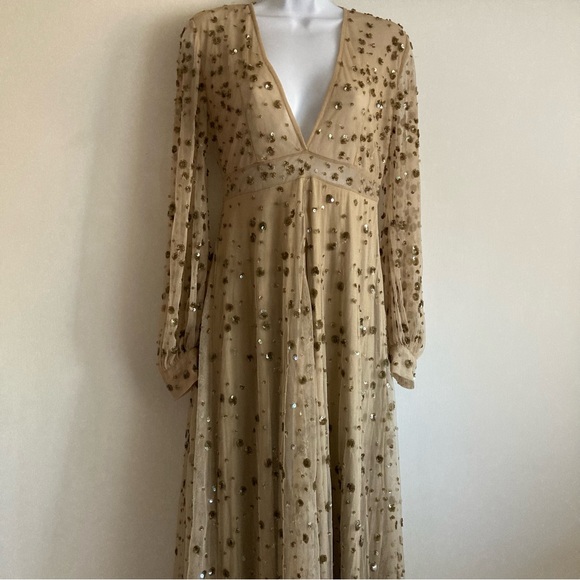 LoveShackFancy Janet Tulle Sequin Beaded Dress, Sz 4 - Picture 4 of 16